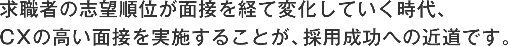 求職者の志望順位が面接を経て変化していく時代、CXの高い面接を実施することが、採用成功への近道です。
